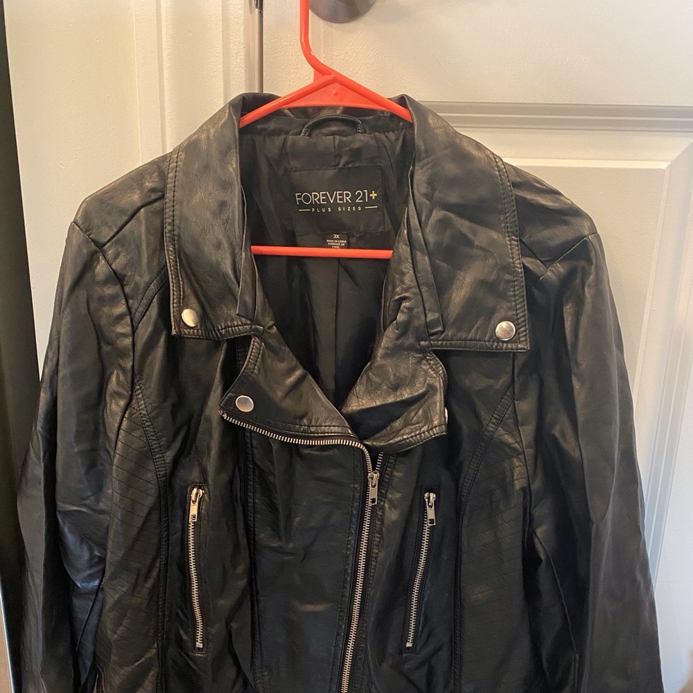 Forever21 Plus Faux Leather Biker Jacket